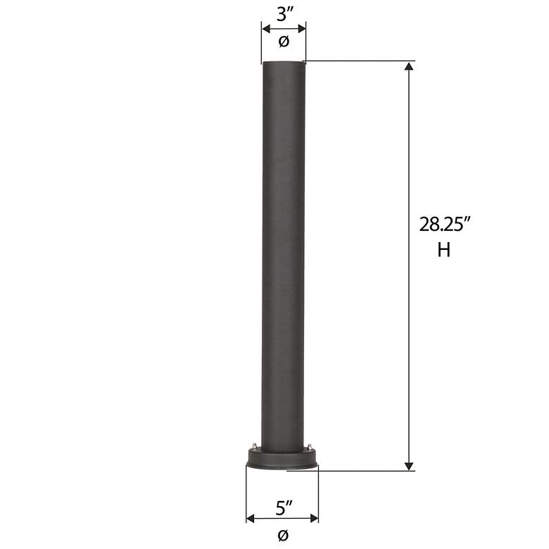 Image 5 Upright 28 1/4 inch High Black Metal Outdoor Bollard Post more views