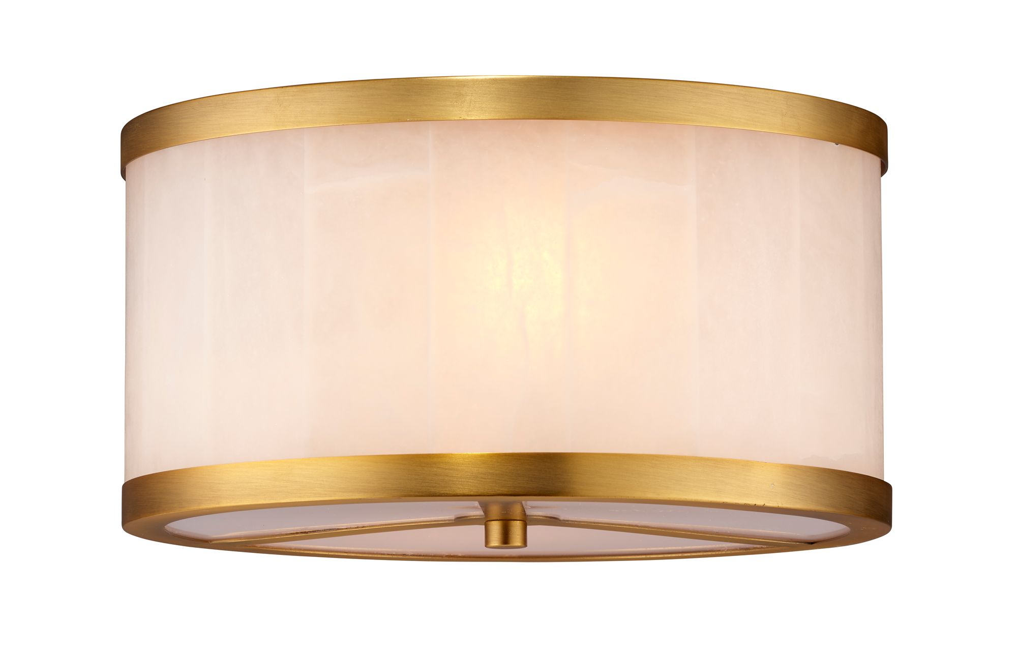 Image 5 Upsala 11 1/2"W Antique Brass White Alabaster Ceiling Light more views
