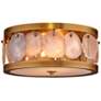 Upsala 15"W Antique Brass Agate Stone 2-Light Ceiling Light