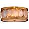 Upsala 15"W Antique Brass Agate Stone 2-Light Ceiling Light