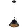 Upton; 1 Light; Large Pendant Fixture; Dark Bronze Finish with Gold Accents