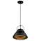 Upton; 1 Light; Large Pendant Fixture; Dark Bronze Finish with Gold Accents