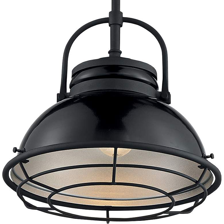 Image 2 Upton; 1 Light; Large Pendant Fixture; Gloss Black Finish with Silver more views