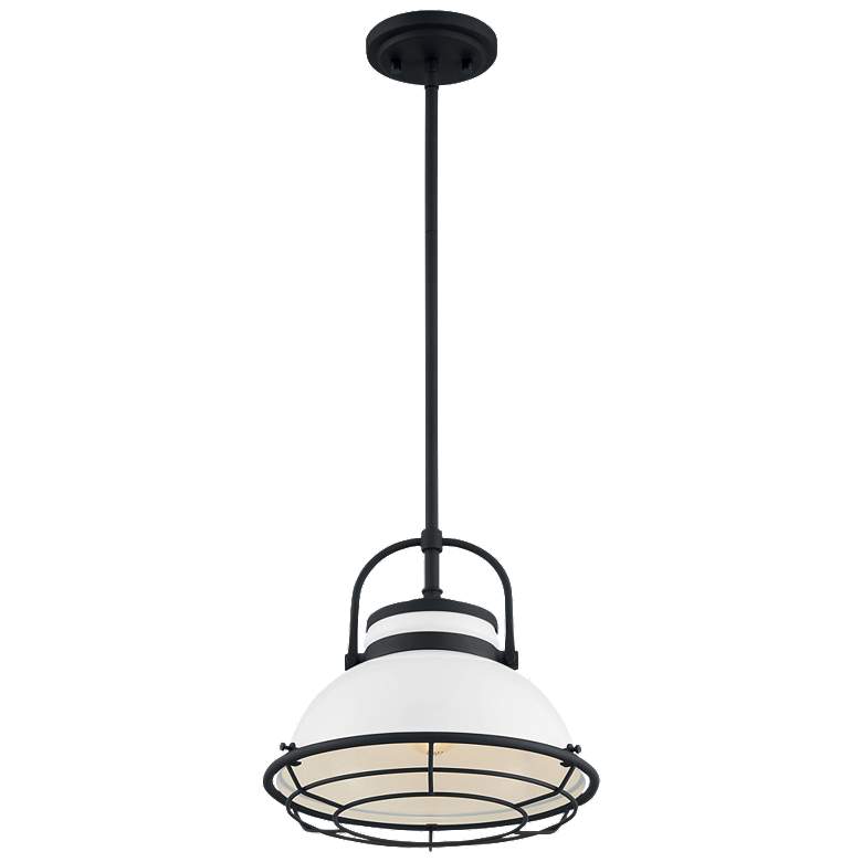 Image 1 Upton; 1 Light; Large Pendant Fixture; Gloss White Finish