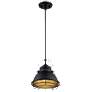 Upton; 1 Light; Small Pendant Fixture; Dark Bronze Finish with Gold Accents