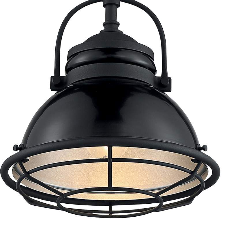 Image 2 Upton; 1 Light; Small Pendant Fixture; Gloss Black Finish with Silver more views
