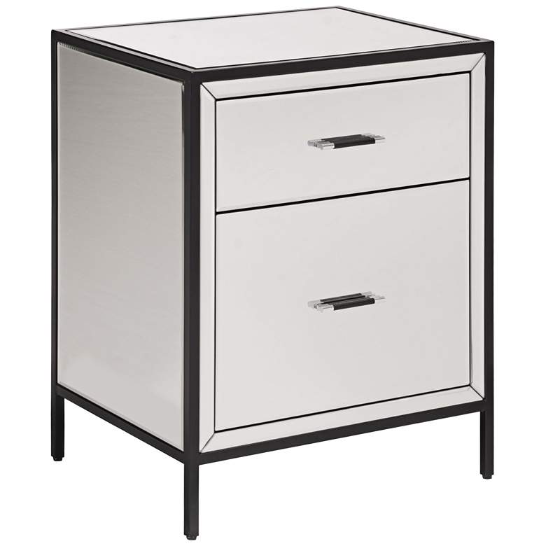 Image 1 Upton 20 1/4 inch Wide Mirrored 2-Drawer End Table