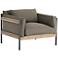Upton Modern Villa Olive Green Iron and Parawood Chair