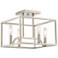 Uptown 12" Wide Open Square Satin Platinum 4-Light Ceiling Light