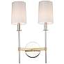 1_Uptown 19 1/2" High Brass and Nickel 2-Light Wall Sconce