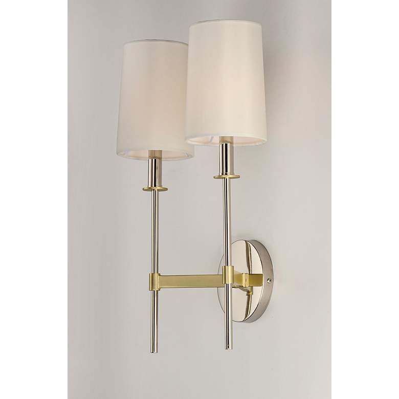 Image 2 Uptown 19 1/2" High Brass and Nickel 2-Light Wall Sconce more views