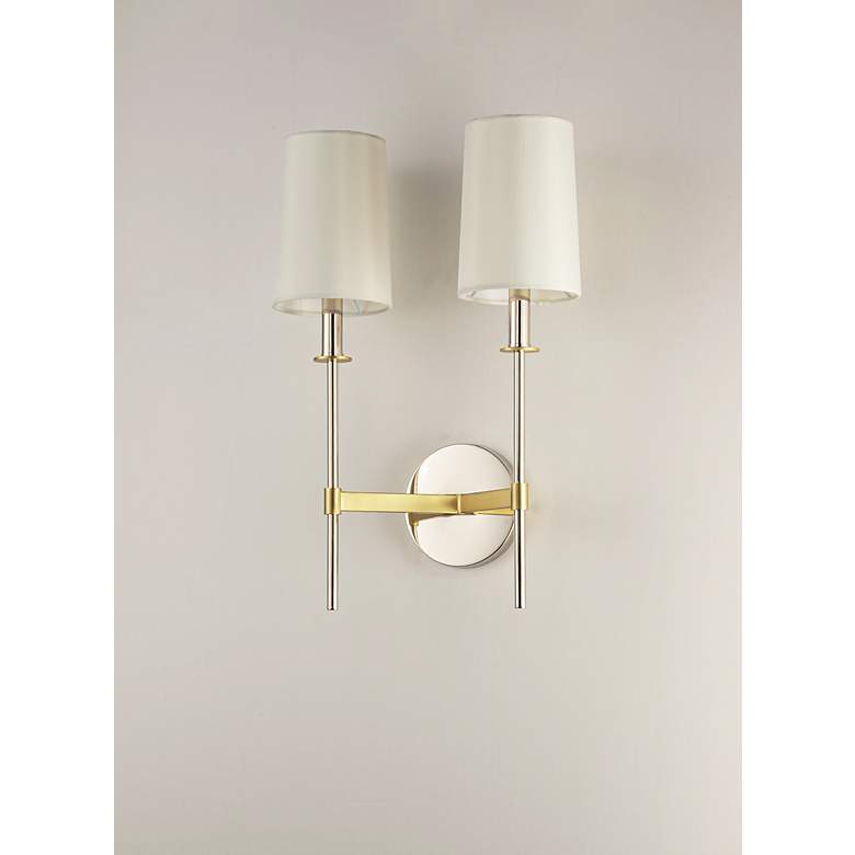 Image 3 Uptown 19 1/2" High Brass and Nickel 2-Light Wall Sconce more views