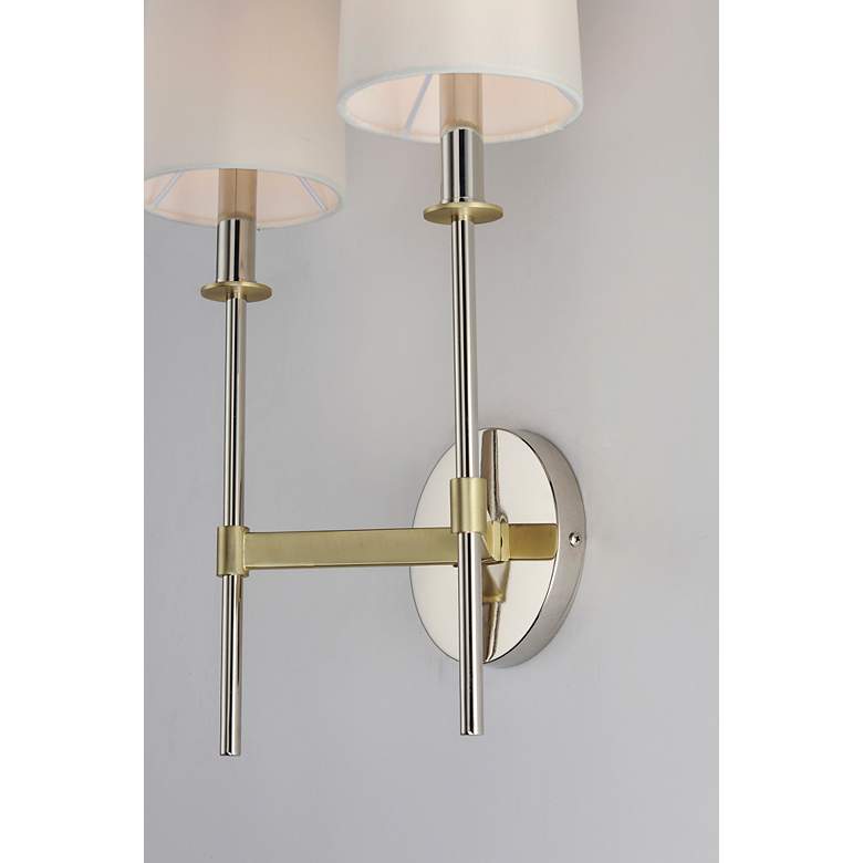 Image 5 Uptown 19 1/2" High Brass and Nickel 2-Light Wall Sconce more views