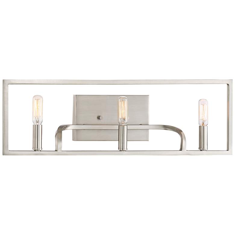 Image 1 Uptown 24" Wide Satin Platinum 3-Light Bath Light