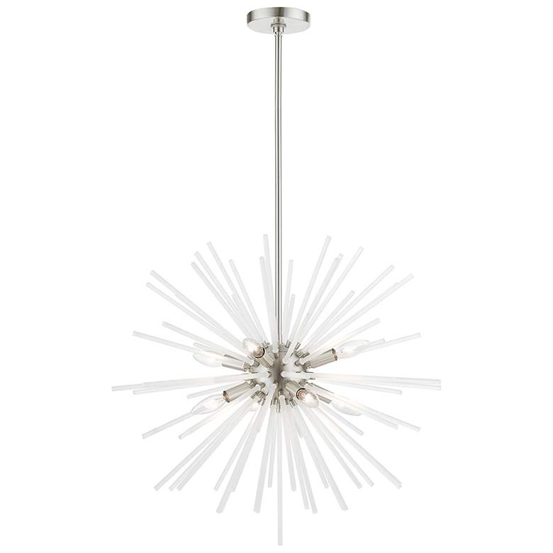 Image 3 Uptown 25 3/4" Wide Brushed Nickel 8-Light Pendant