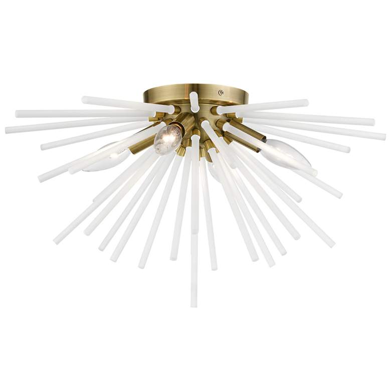 Image 1 Uptown 4 Light Antique Brass Flush Mount