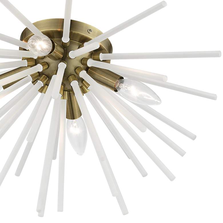Image 7 Uptown 4 Light Antique Brass Flush Mount more views