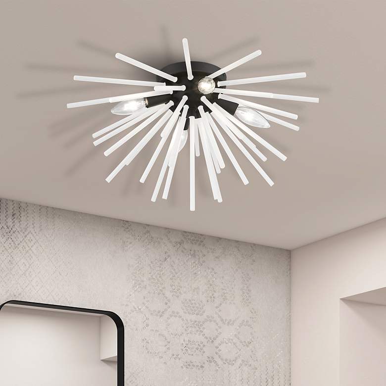 Image 1 Uptown 4 Light Black Flush Mount