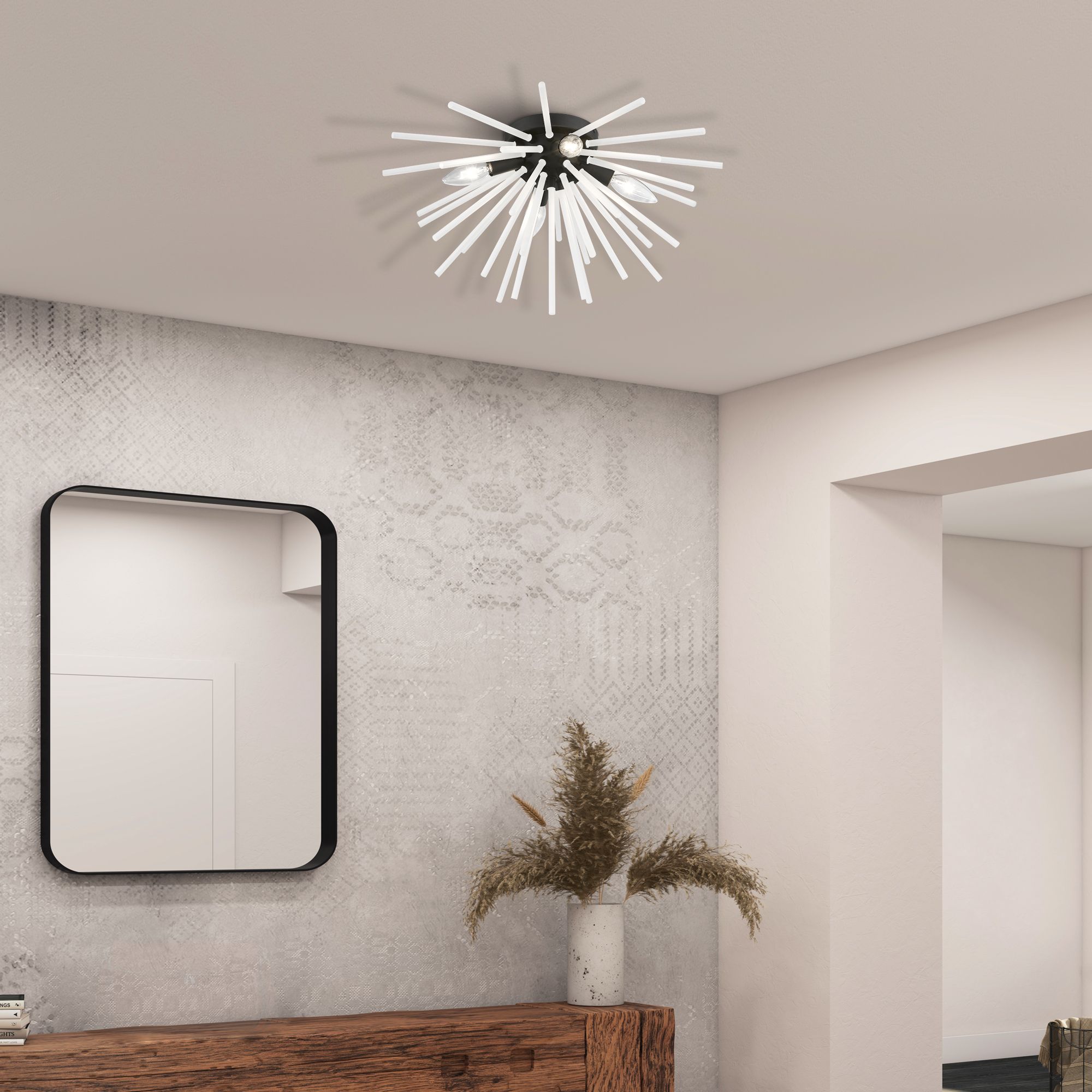 Uptown 4 Light Black Flush Mount