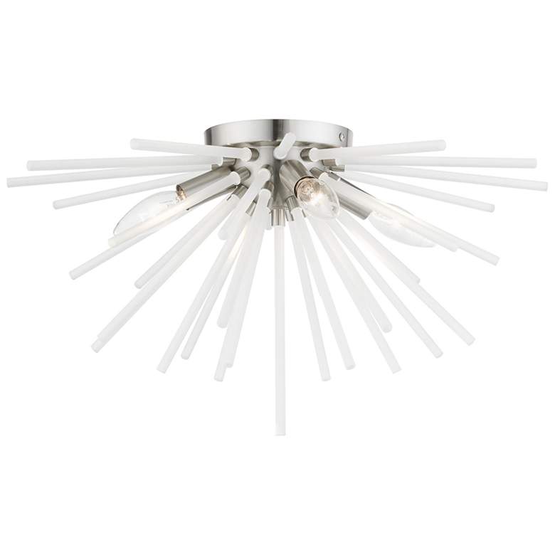 Image 1 Uptown 4 Light Brushed Nickel Flush Mount