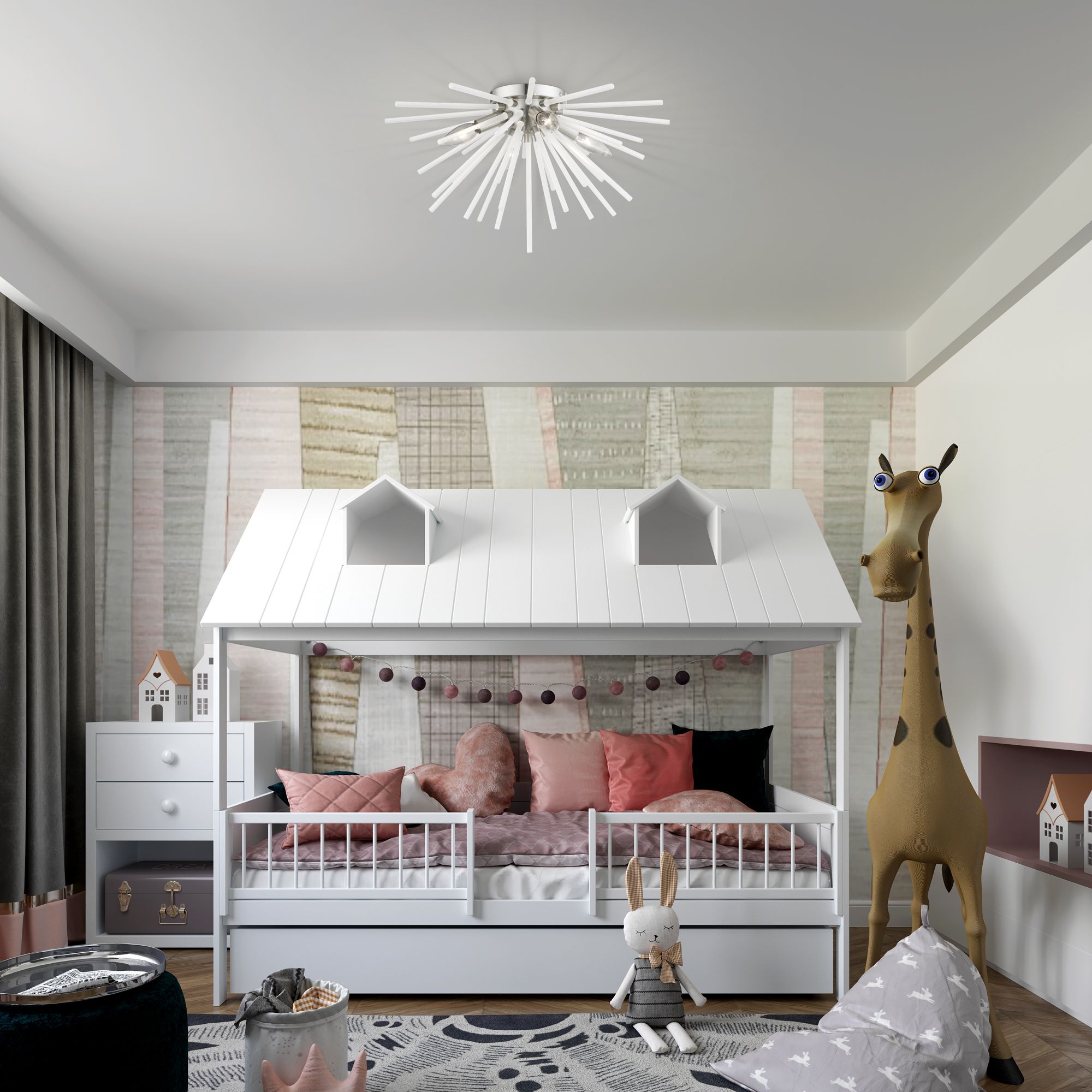 Uptown 4 Light Brushed Nickel Flush Mount