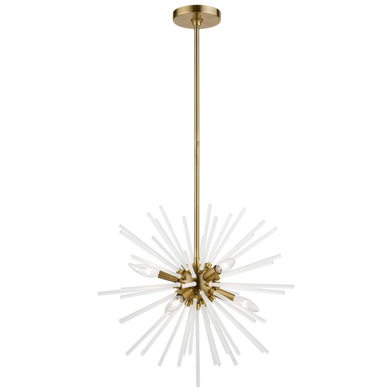Image 1 Uptown 6 Light Antique Brass Pendant Chandelier