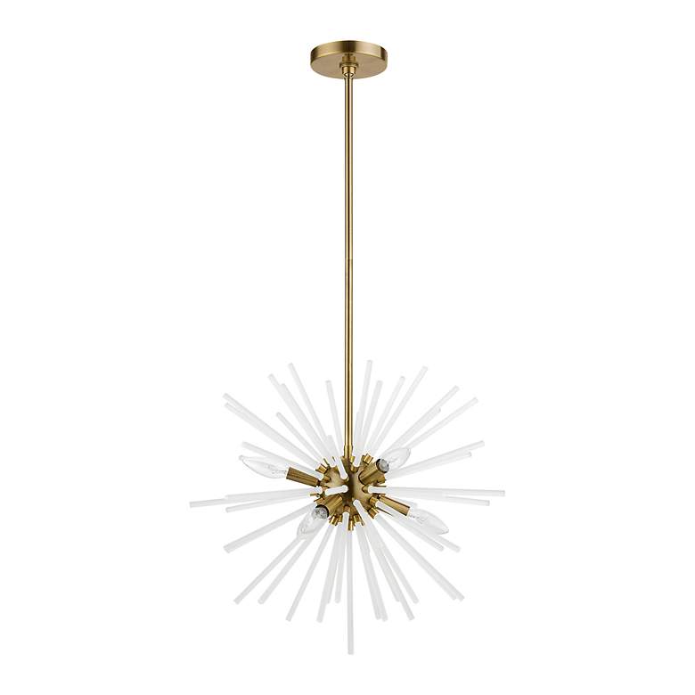 Image 3 Uptown 6 Light Antique Brass Pendant Chandelier more views