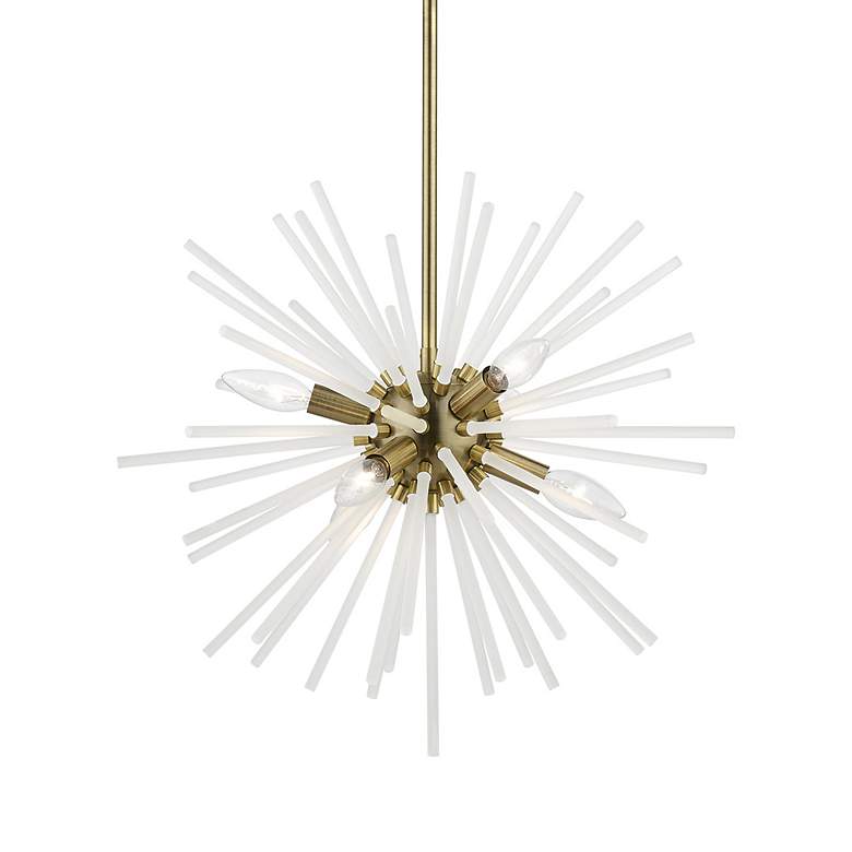 Image 4 Uptown 6 Light Antique Brass Pendant Chandelier more views