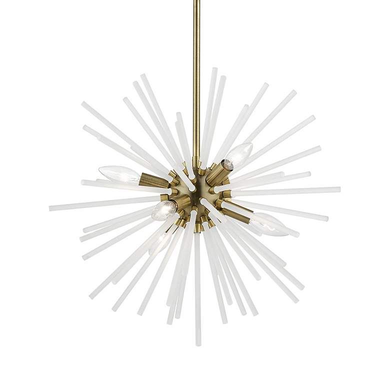 Image 5 Uptown 6 Light Antique Brass Pendant Chandelier more views