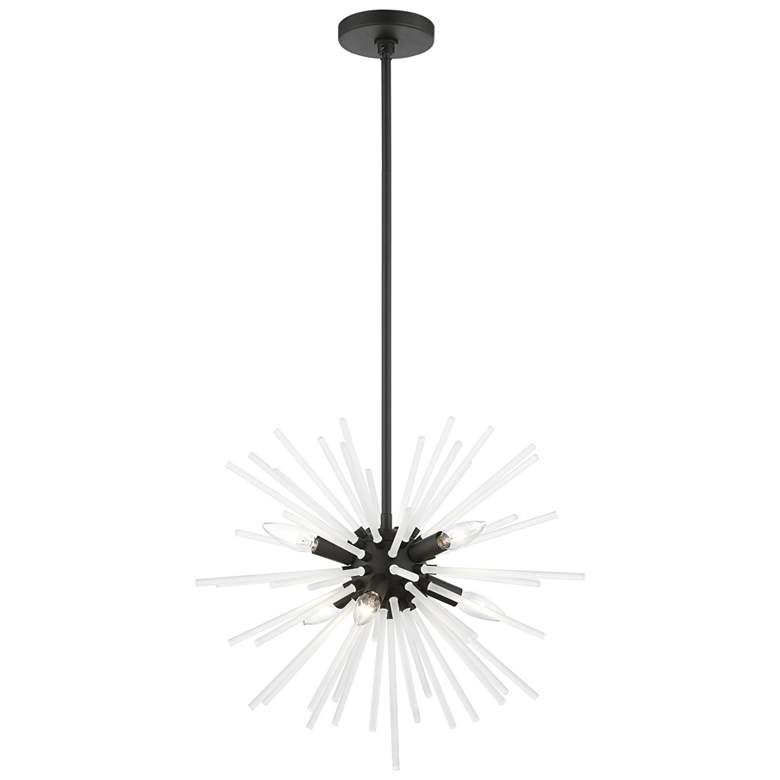 Image 1 Uptown 6 Light Black Pendant Chandelier