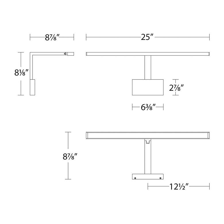 Image 4 Uptown 8.13"H x 25"W 1-Light Picture Light in Brushed Nickel more views