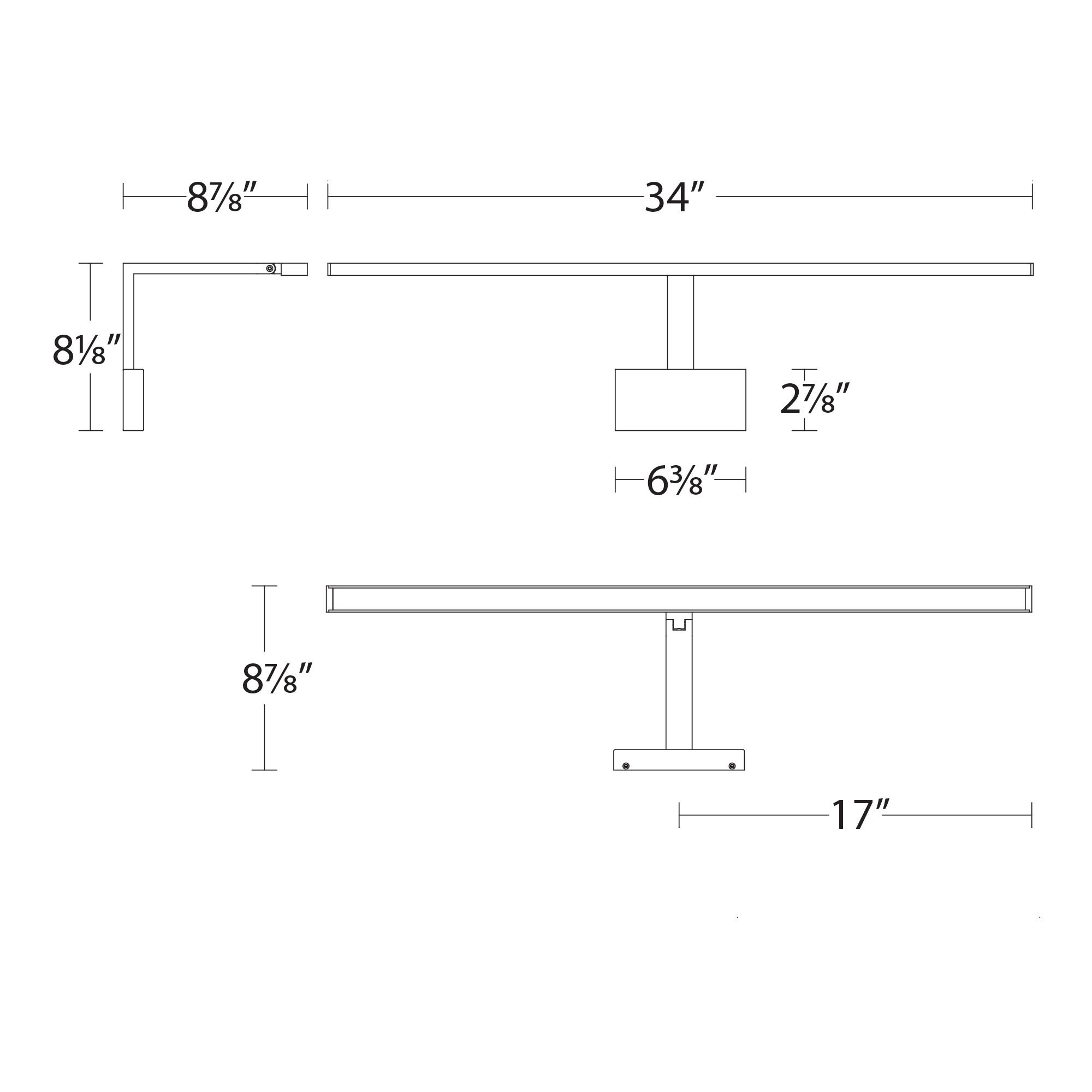 Image 3 Uptown 8.13"H x 34"W 1-Light Picture Light in Brushed Nickel more views