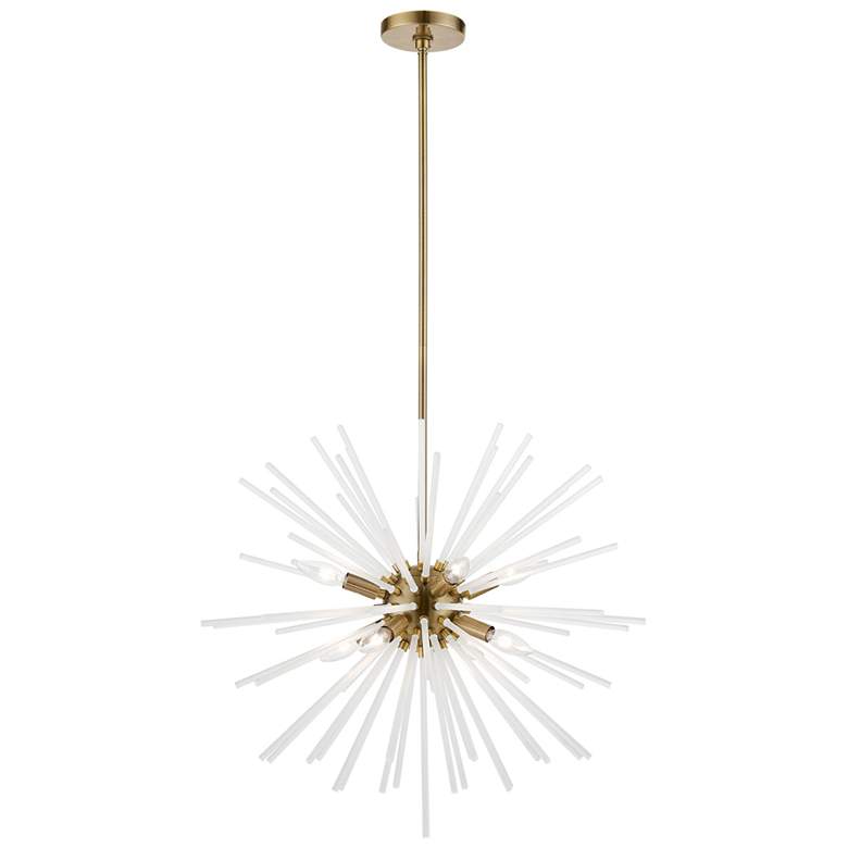 Image 1 Uptown 8 Light Antique Brass Pendant Chandelier