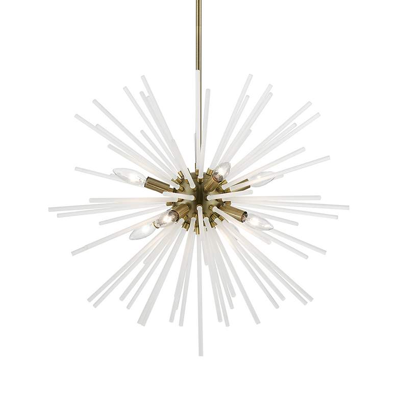 Image 4 Uptown 8 Light Antique Brass Pendant Chandelier more views