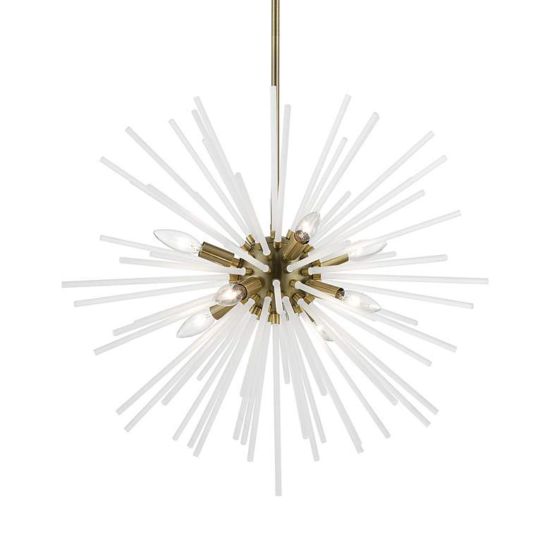 Image 5 Uptown 8 Light Antique Brass Pendant Chandelier more views