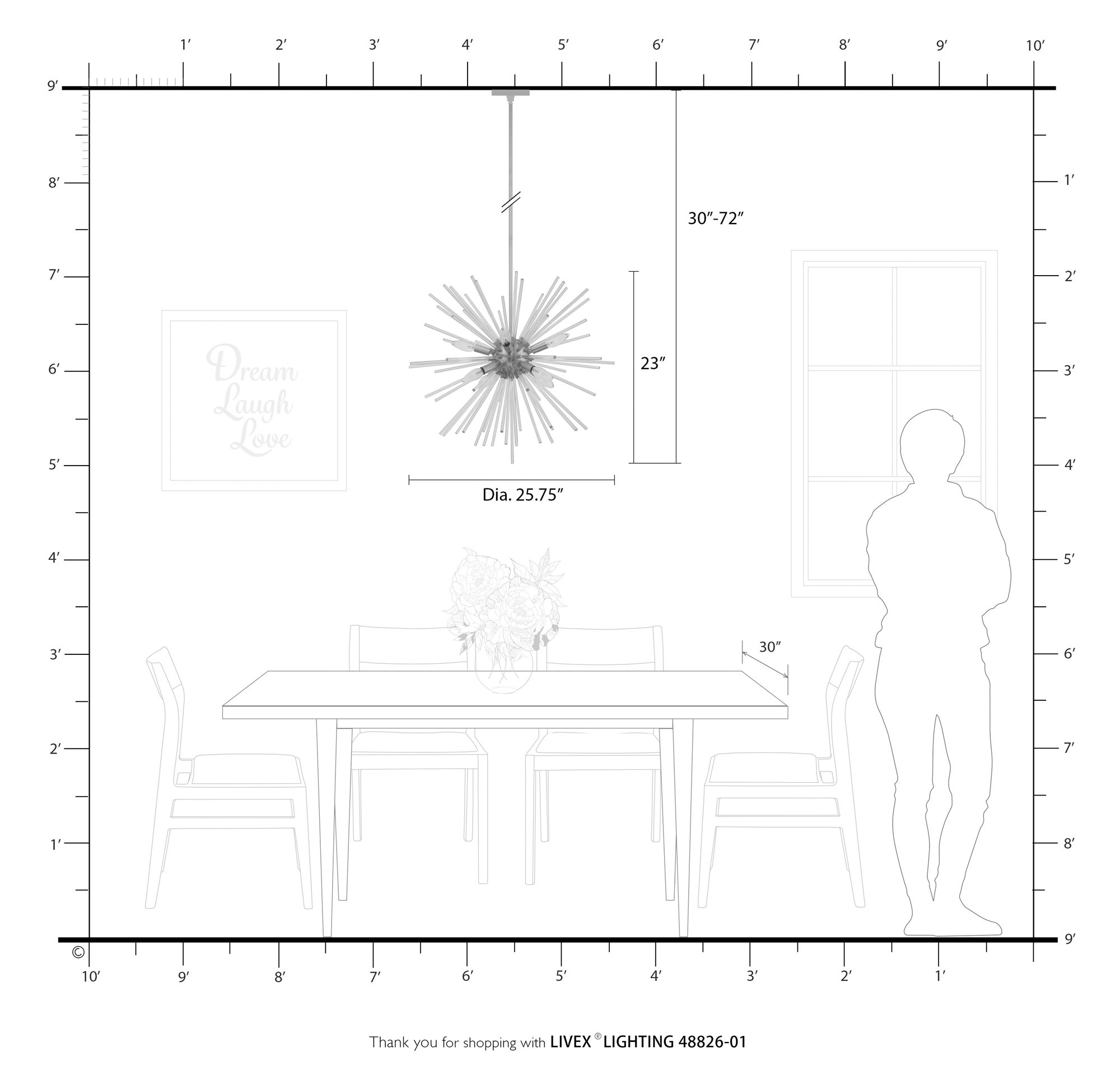 Uptown 8 Light Antique Brass Pendant Chandelier