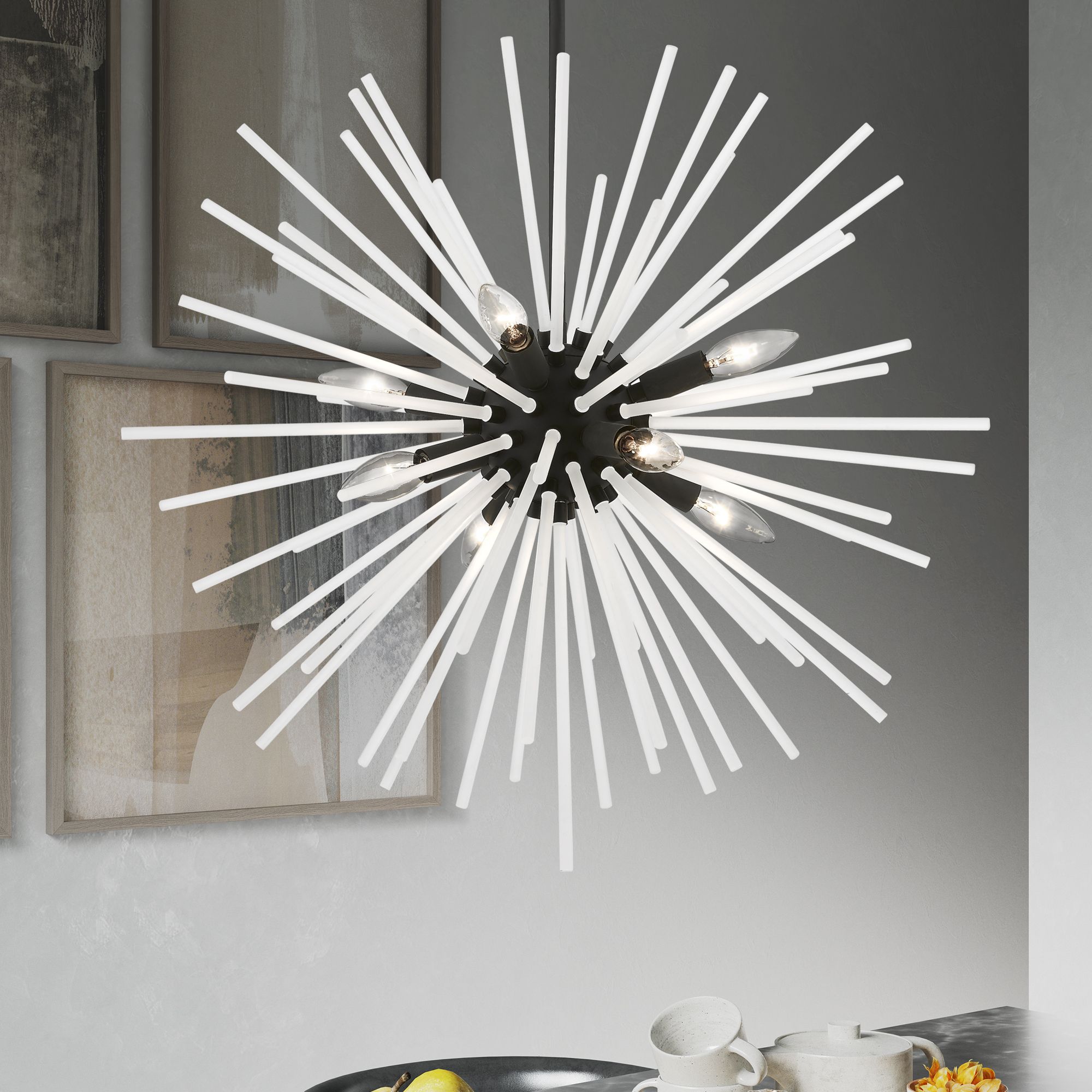 Thumbnail1 of Uptown 8 Light Black Pendant Chandelier