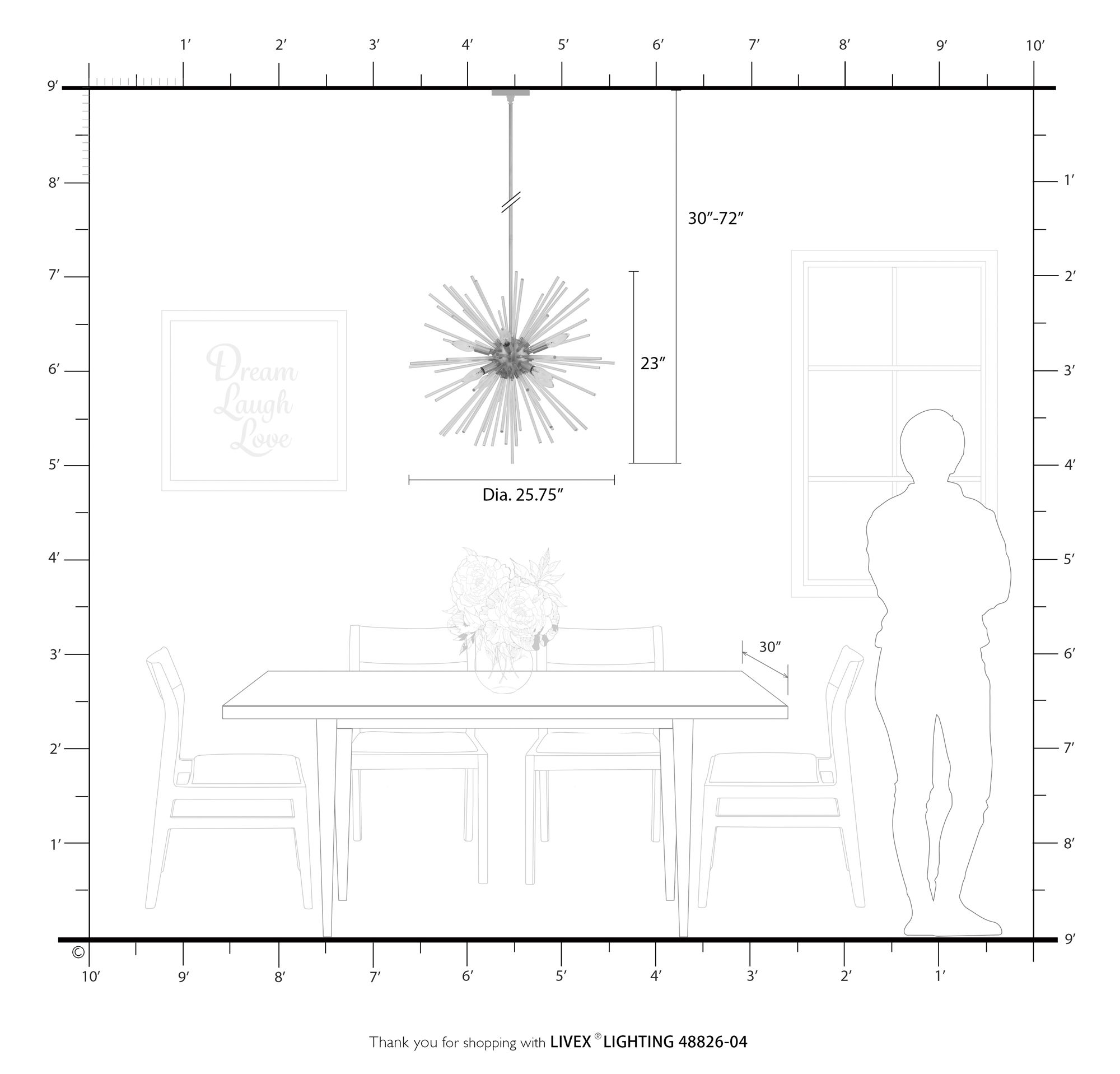 Uptown 8 Light Black Pendant Chandelier