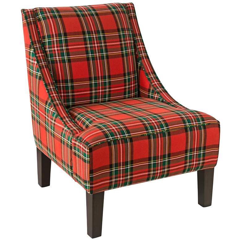 Image 1 Uptown Ancient Stewart Red Fabric Swoop Armchair