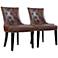 Uptown Antique Brown Bonded Leather Dining Chair Set of 2