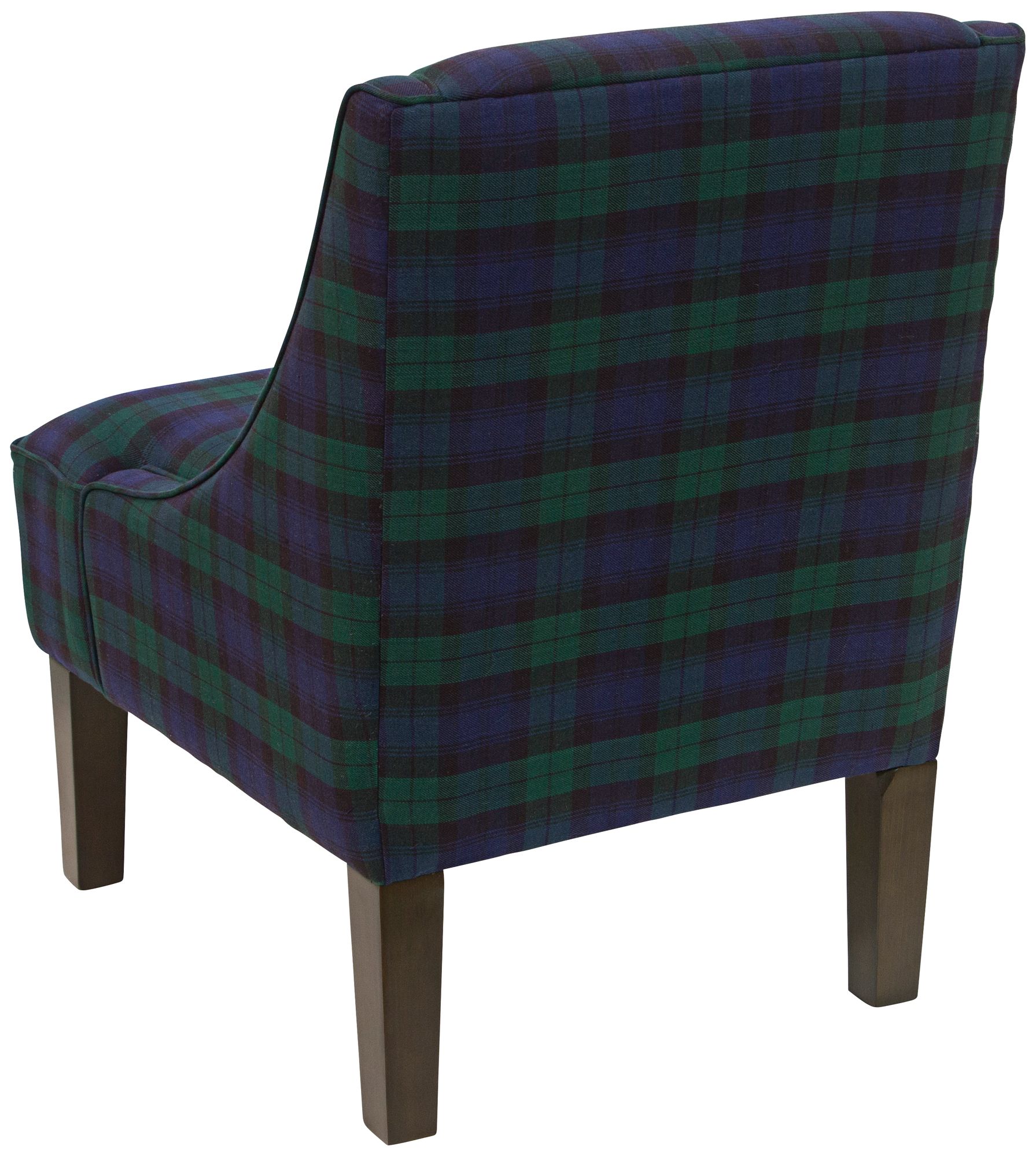 Uptown Blackwatch Fabric Swoop Armchair 12R67 Lamps Plus