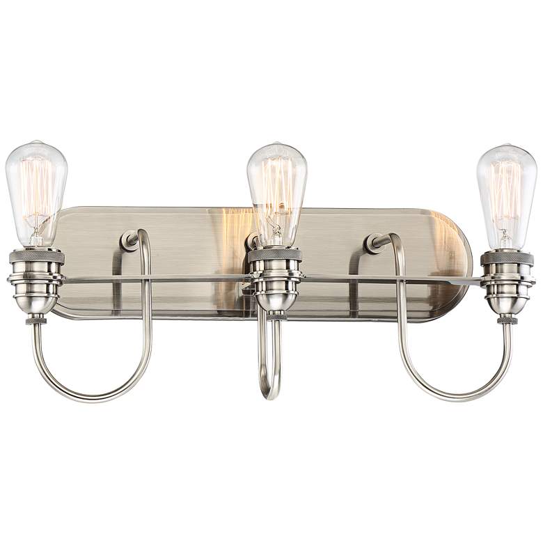 Image 1 Uptown Edison II 20 1/2"W Plated Pewter 3-Light Bath Light