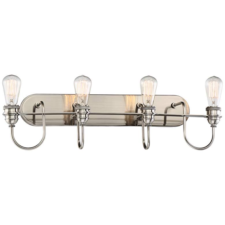 Image 1 Uptown Edison II 29 1/2 inchW Plated Pewter 4-Light Bath Light