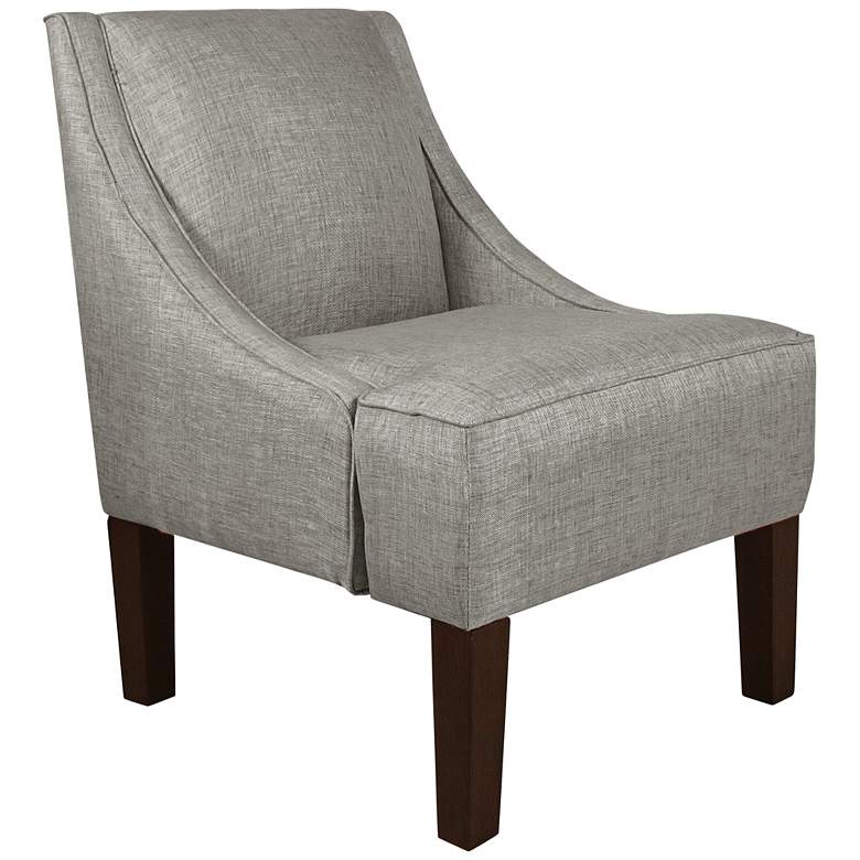 Image 1 Uptown Groupie Pewter Fabric Swoop Armchair