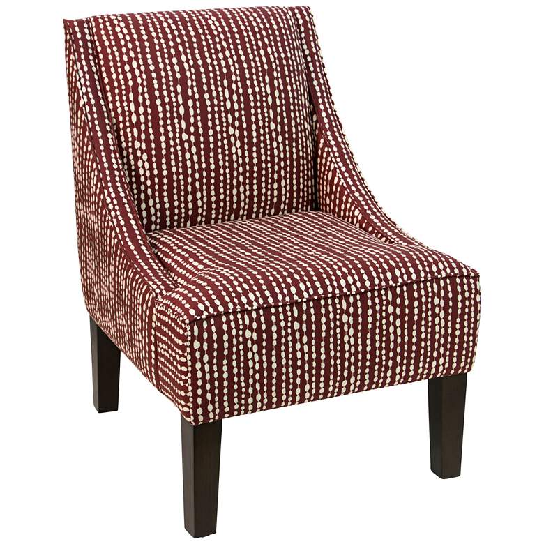Image 1 Uptown Line Dot Holiday Red Fabric Swoop Armchair