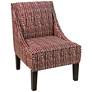 Uptown Line Dot Holiday Red Fabric Swoop Armchair