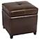 Uptown Mocha Leather Match Lined Storage Ottoman
