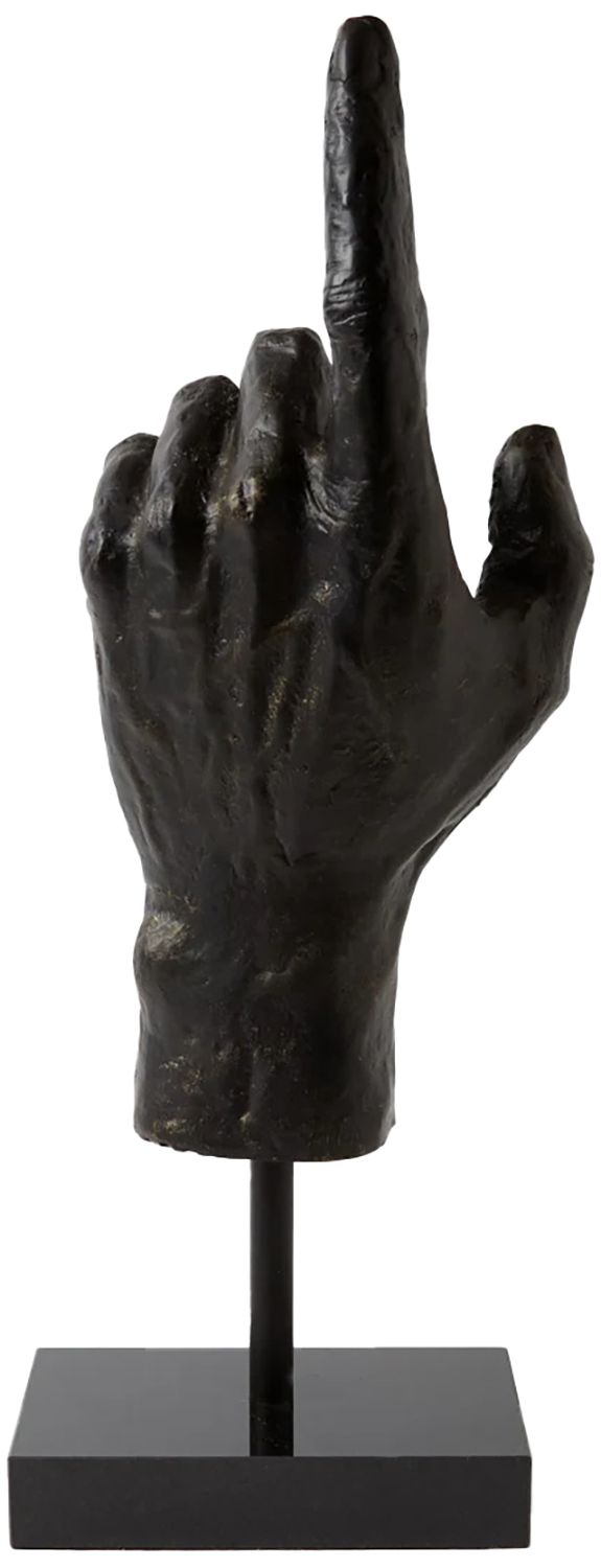 Image 3 Upward Hand 25 1/2" High Antique Bronze Metal Statue more views