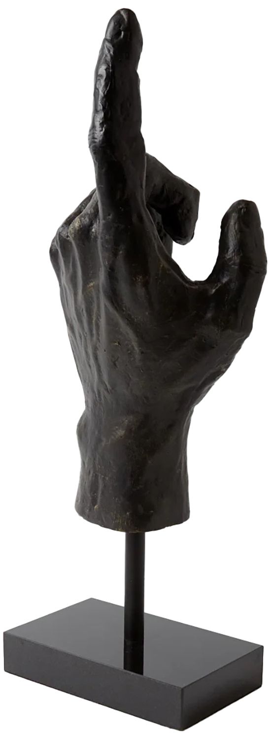 Image 4 Upward Hand 25 1/2" High Antique Bronze Metal Statue more views