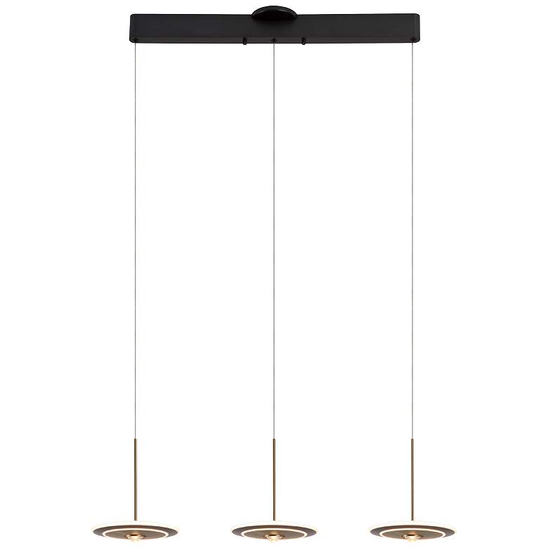 Image 1 Uranas 35.4 inch Satin Dark Gray/Antique Brass Pendant